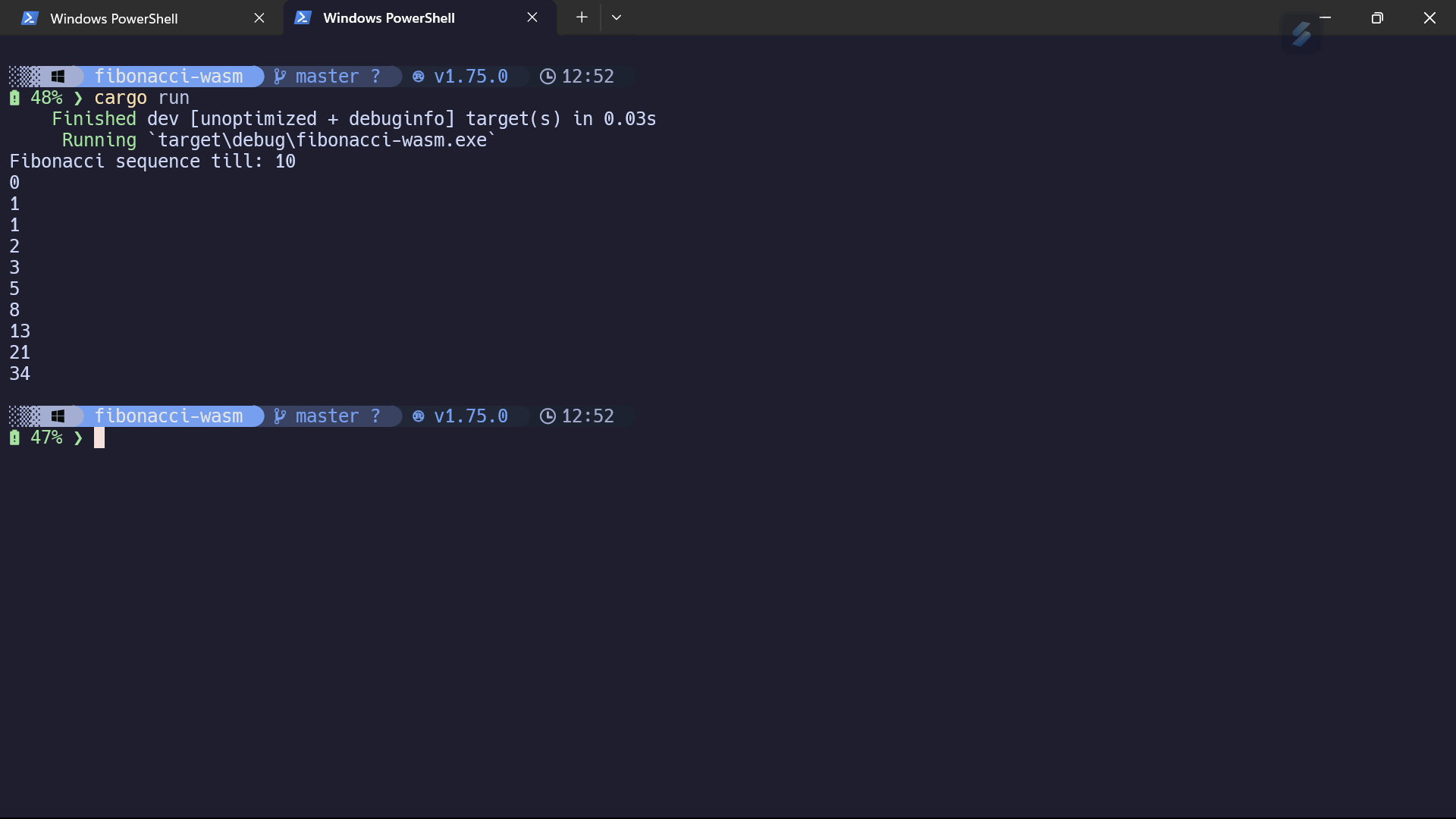 'Fibonacci sequence logged to console'