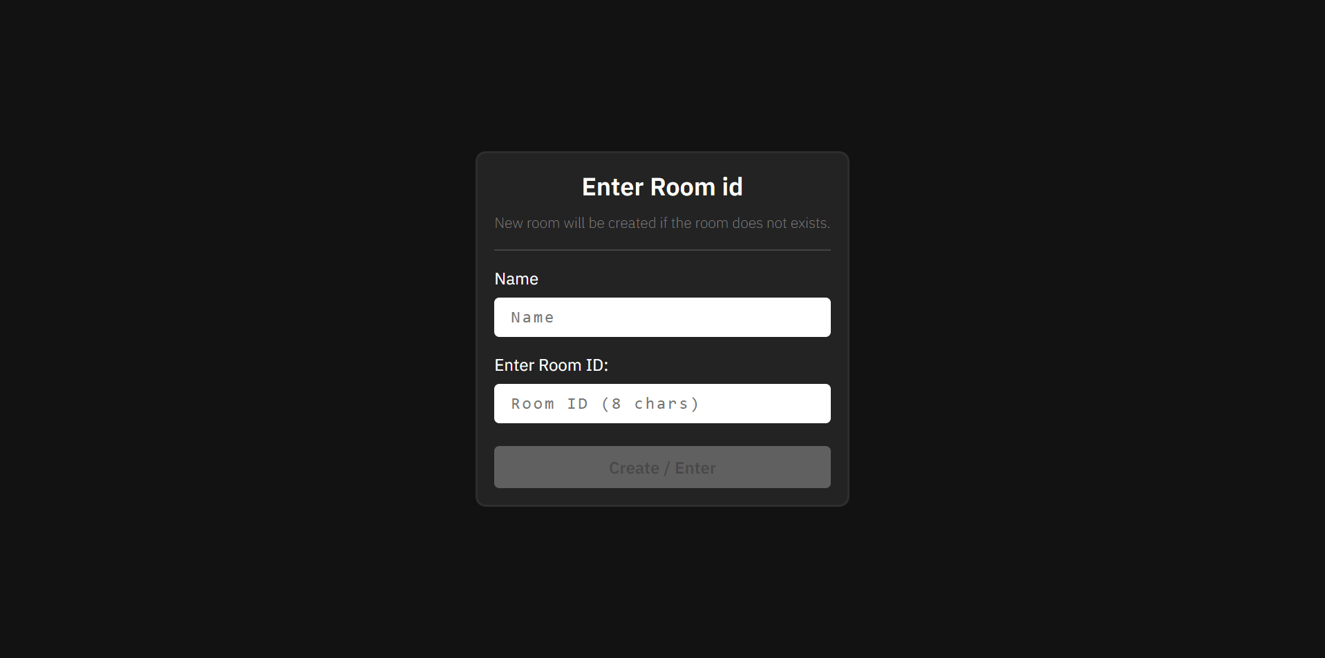 Creating a new room