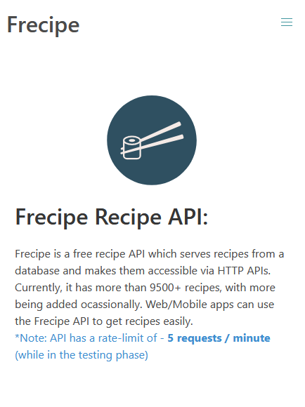Screenshot of Frecipe - Recipe API